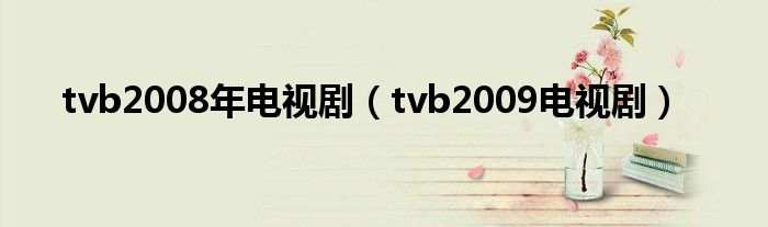 tvb2008年电视剧（tvb2009电视剧）