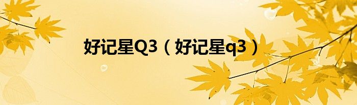 好记星Q3（好记星q3）