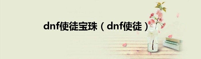 dnf使徒宝珠（dnf使徒）