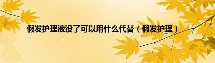 假发护理液没了可以用是什么代替（假发护理）