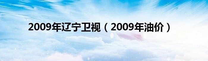 2009年辽宁卫视（2009年油价）