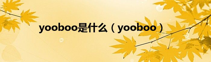 yooboo是是什么（yooboo）