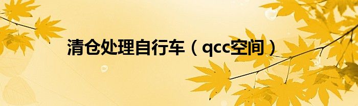 清仓处理自行车（qcc空间）