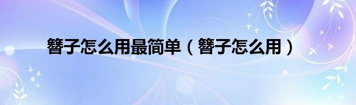 簪子怎么用最简单（簪子怎么用）