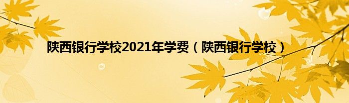 陕西银行学校2021年学费（陕西银行学校）