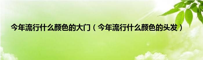 今年流行是什么颜色的大门（今年流行是什么颜色的头发）