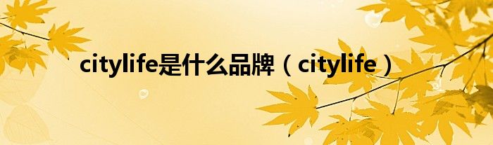 citylife是是什么品牌（citylife）