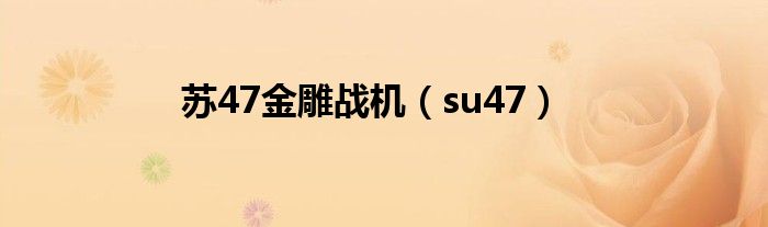 苏47金雕战机（su47）