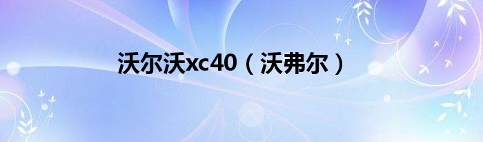 沃尔沃xc40（沃弗尔）