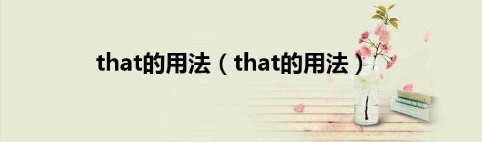 that的用法（that的用法）