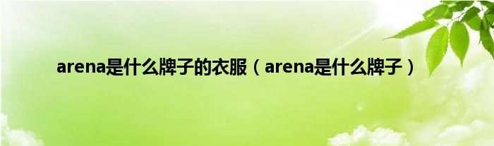 arena是是什么牌子的衣服（arena是是什么牌子）