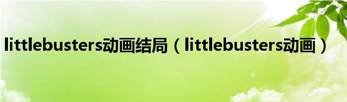 littlebusters动画结局（littlebusters动画）