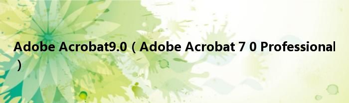 Adobe Acrobat9.0（Adobe Acrobat 7 0 Professional）