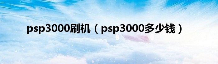 psp3000刷机（psp3000多少钱）