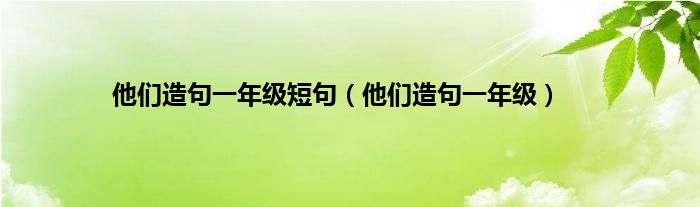 他们造句一年级短句（他们造句一年级）