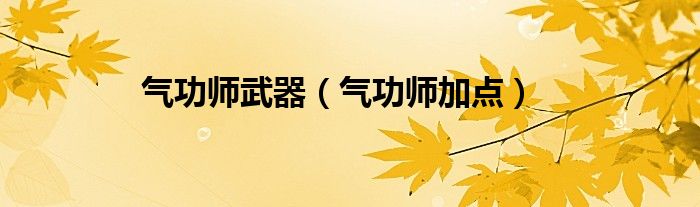 气功师武器（气功师加点）