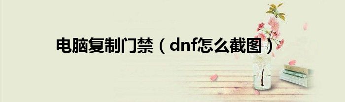 电脑复制门禁（dnf怎么截图）