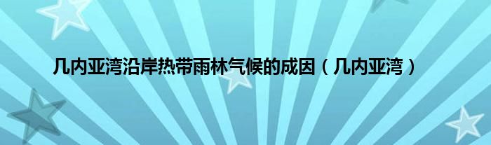 几内亚湾沿岸热带雨林气候的成因（几内亚湾）