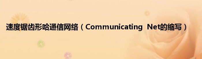 速度锯齿形哈通信网络（Communicating  Net的缩写）