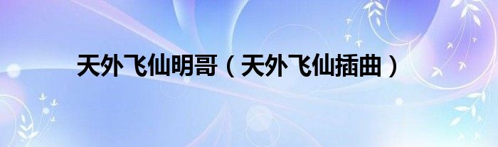 天外飞仙明哥（天外飞仙插曲）