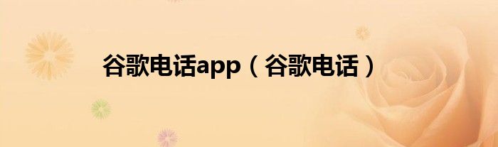 谷歌电话app（谷歌电话）