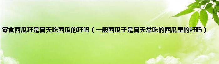 零食西瓜籽是夏天吃西瓜的籽吗（一般西瓜子是夏天常吃的西瓜里的籽吗）