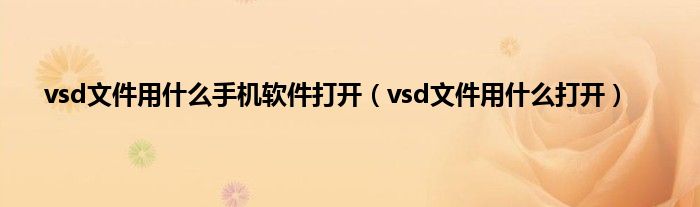 vsd文件用什么手机软件打开（vsd文件用什么打开）