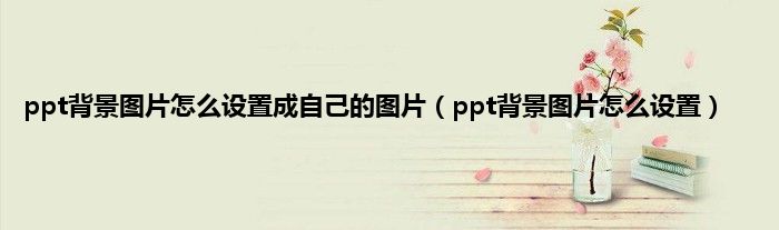 ppt背景图片怎么设置成自己的图片（ppt背景图片怎么设置）