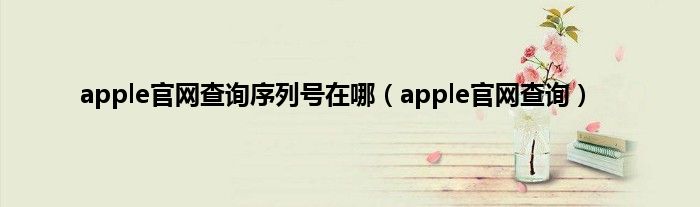 apple官网查询序列号在哪（apple官网查询）