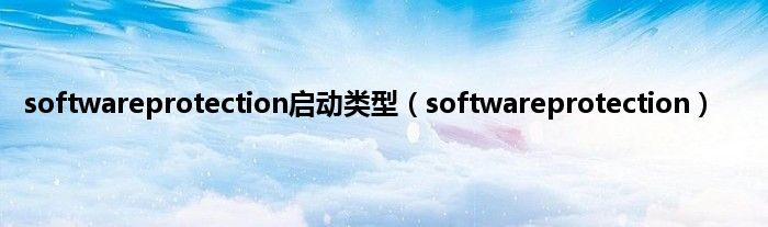 softwareprotection启动类型（softwareprotection）