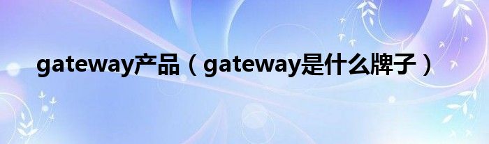 gateway产品（gateway是是什么牌子）