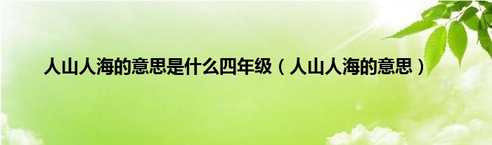 人山人海的意思是是什么四年级（人山人海的意思）