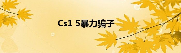 Cs1 5暴力骗子