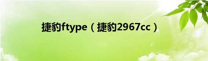 捷豹ftype（捷豹2967cc）