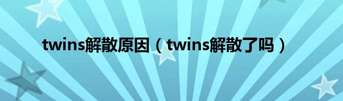 twins解散原因（twins解散了吗）