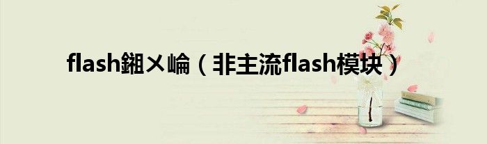 flash鎺ㄨ崘（非主流flash模块）