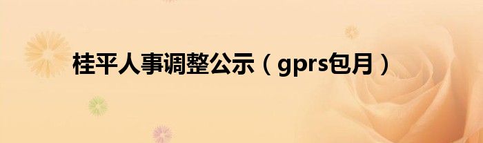 桂平人事调整公示（gprs包月）