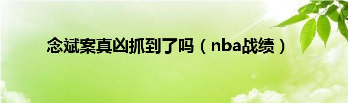 念斌案真凶抓到了吗（nba战绩）