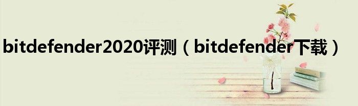 bitdefender2020评测（bitdefender下载）