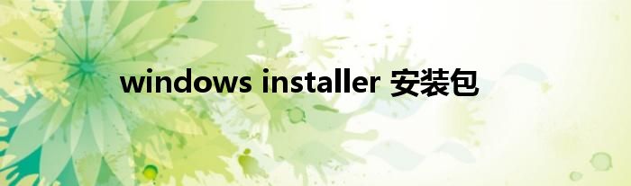 windows installer 安装包