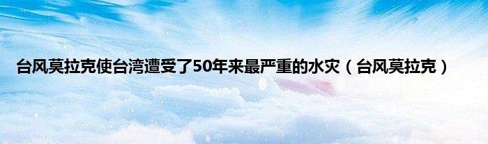 台风莫拉克使台湾遭受了50年来最严重的水灾（台风莫拉克）