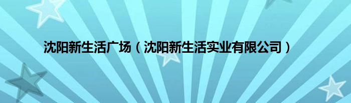 沈阳新生活广场（沈阳新生活实业有限公司）