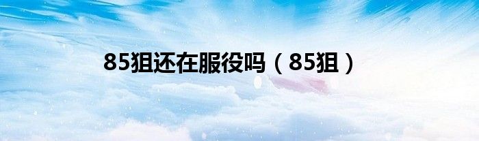 85狙还在服役吗（85狙）