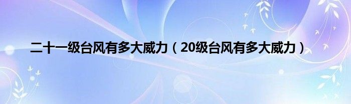 二十一级台风有多大威力（20级台风有多大威力）