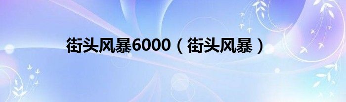 街头风暴6000（街头风暴）