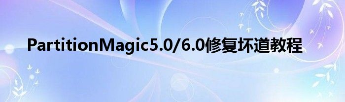 PartitionMagic5.0/6.0修复坏道教程