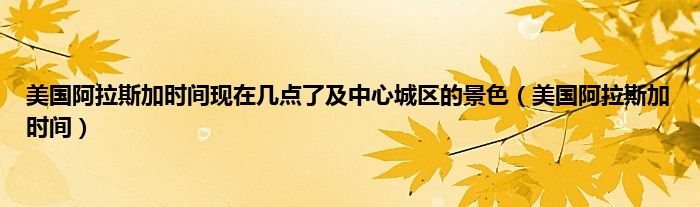 美国阿拉斯加时间现在几点了及中心城区的景色（美国阿拉斯加时间）