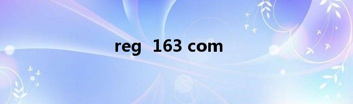 reg  163 com