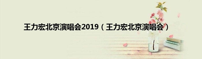 王力宏北京演唱会2019（王力宏北京演唱会）