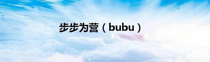 步步为营（bubu）